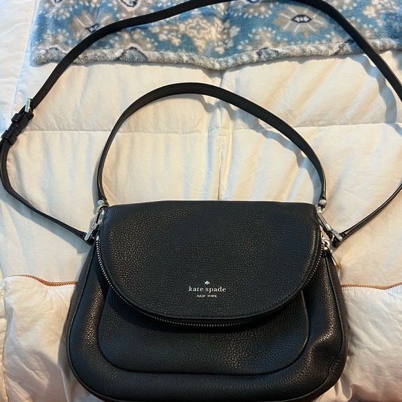 Kate Spade Leila Soft Pebbled Leather Medium Flap Shoulder Bag Women's Handbag - Picture 7 of 11